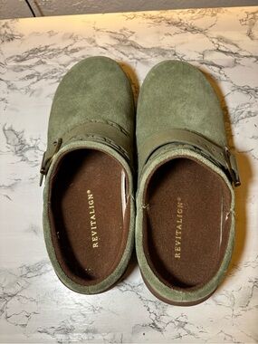 Revitalign Women Olive Green Slip-On Mary Jane Shoes